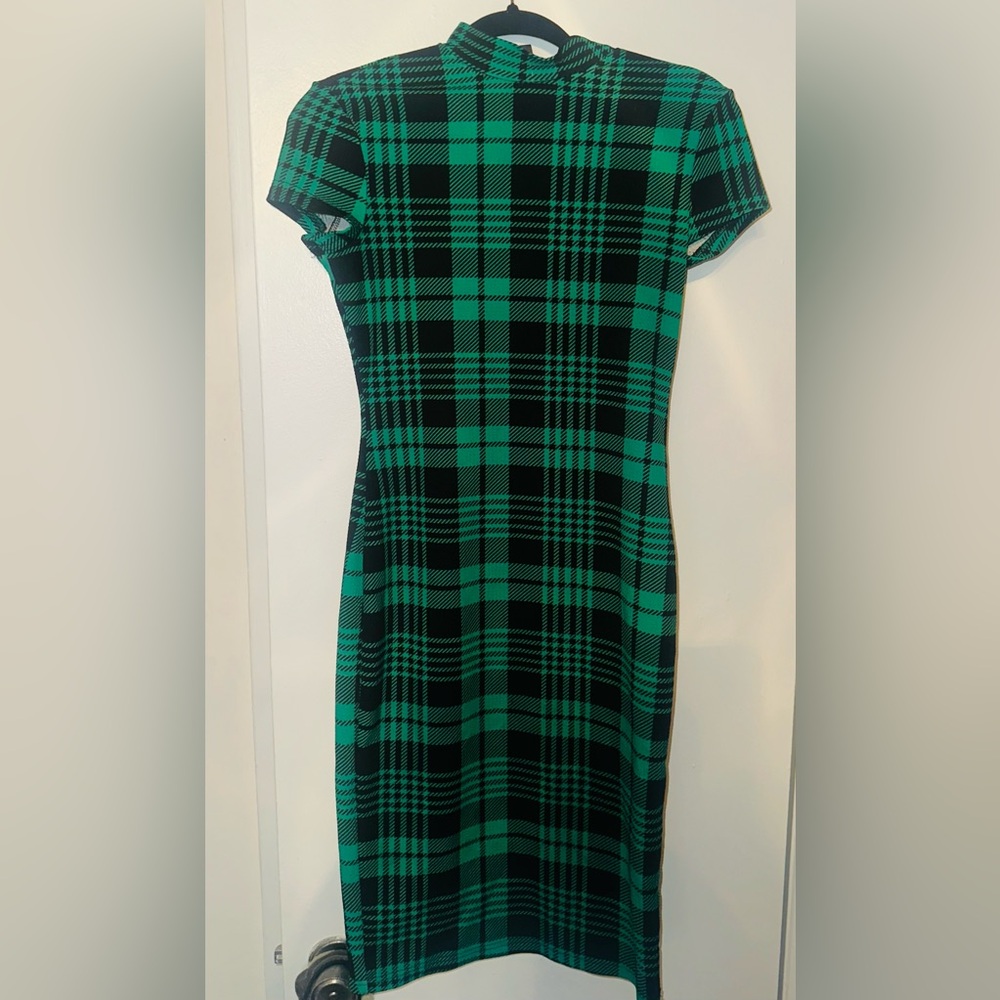 Green Plaid Women's bodycon Dress